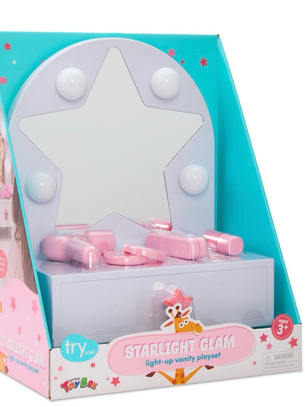 Light-Up Star Vanity Playset for Kids — Pink & Lavender